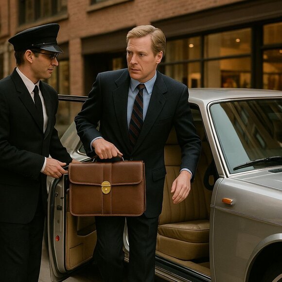 VTG Sudhaus 80's Leather Briefcase Key Detachable Strap Minimalist Old Money - Picture 6 of 17